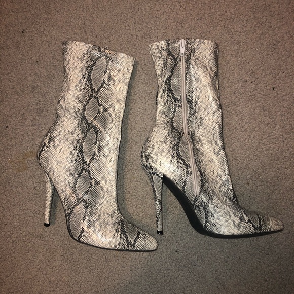 mid calf snakeskin boots